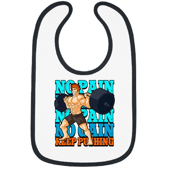 No Pain No Gain Weightlifting Fitness Gym Bibs