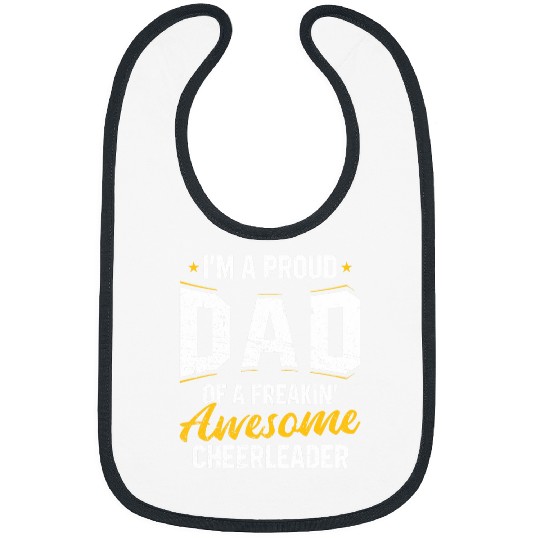 Funny Cheerleading Lover Graphic Cheer Dad of Cheerleader 1 Bibs