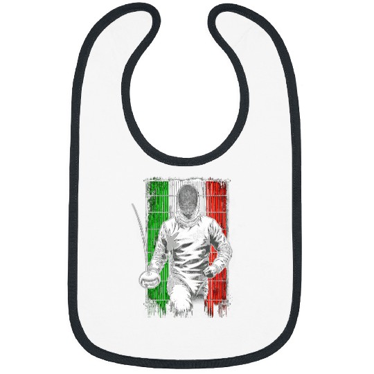 Fencing Italian Boys Flag Fencer Italy Bibs
