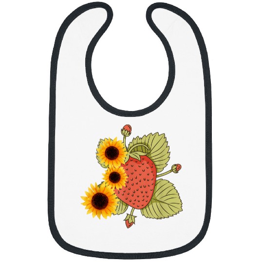 Strawberry Sunflower Cottage Core Farmer Gardener Mushroom Bibs