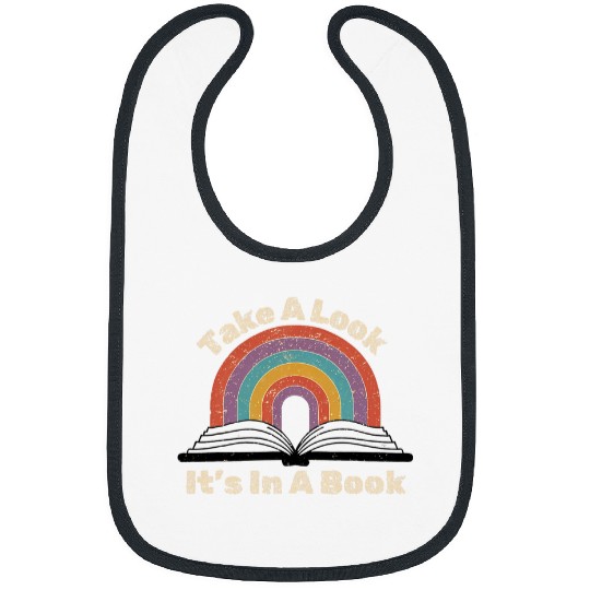 Take A Look Its In A Book Rainbow Reading Bookworm Librarian Bibs