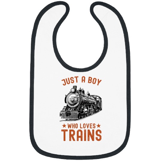 Funny Boys Just A Boy Who Loves Trains This Boy Loves Trains 13 Bibs