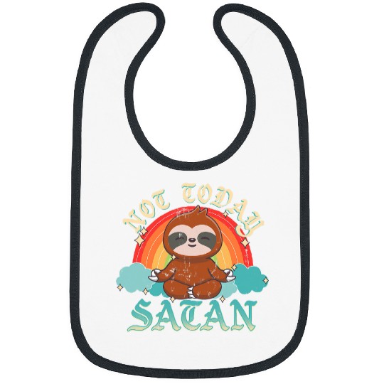 Not Today Satan Funny Kawaii Yoga Sloth Bibs
