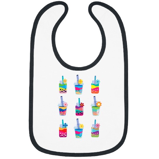 Bubble Milk Tea Lover Gift for Kawaii and Boba Tea Lovers Bibs