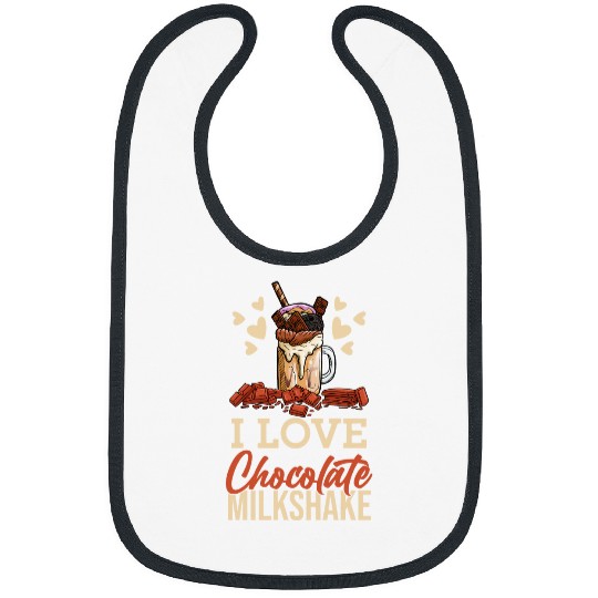 I Love Chocolate Milkshake Dessert Sweet Tooth Ice Cream Tee Bibs