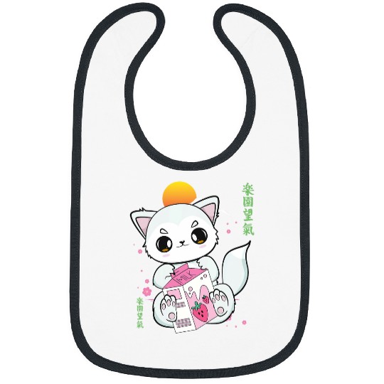Arctic Fox With Strawberry Milk And Boba Tea Bibs