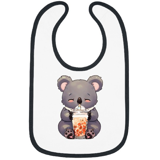 Cute Koala Boba Milk Tea Boy Girl Funny Bibs