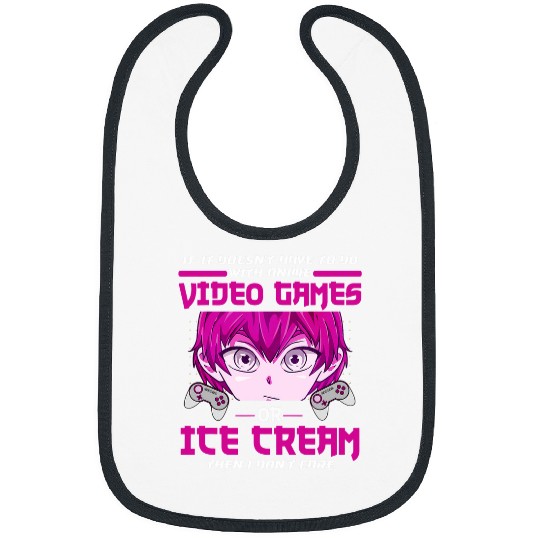 Anime Videogames or Ice Cream Gamer Popsicle Gaming Gelato Bibs