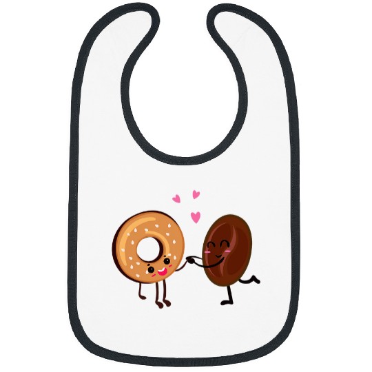 Cute Family and Couple Matching Coffee Bean Loves Bagel Bibs