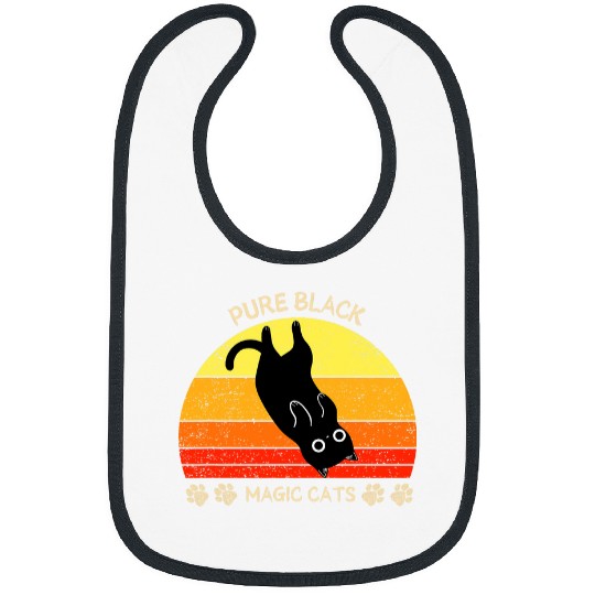 Funny black cats vintages retro Pure black magic Bibs