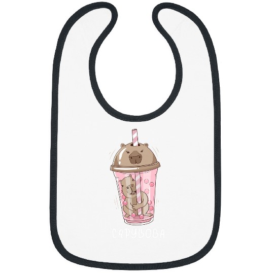 Funny Boba Tea capybaras Bubble Milk Tea Kawaii Bibs