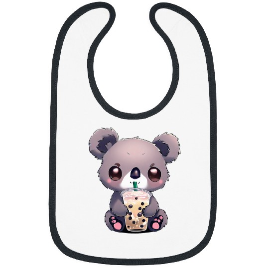 Cute Koala Boba Milk Tea Boy Girl Funny 2 Bibs