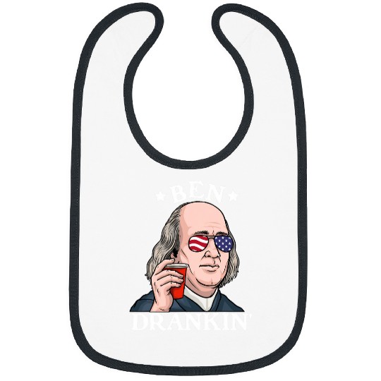 4th Of July Mens Ben Drankin Funny Beer Drinking BBQ Party Bibs