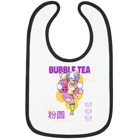 Bubble Tea Pearl milk Boba milk Boba tea Nai cha Tapioca 2 Bibs