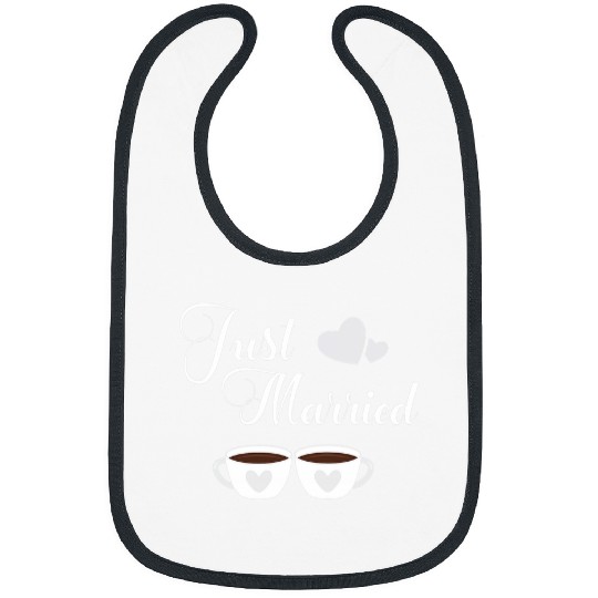 Just Married Coffee Couples Wedding Honeymoon Bound Bibs