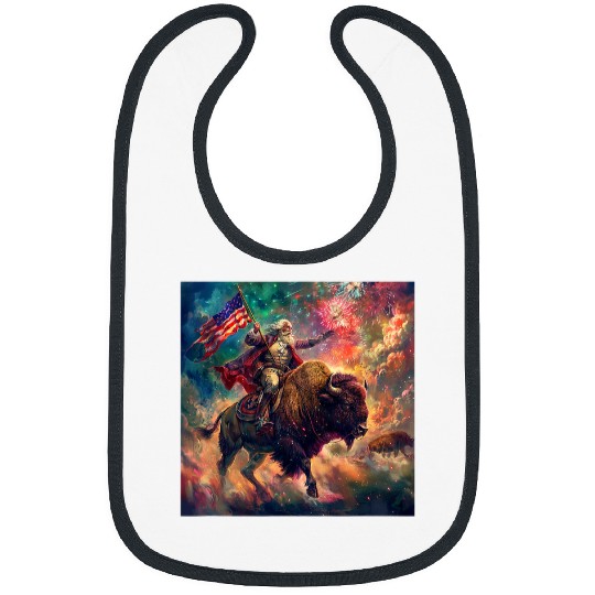 Abraham Lincoln Drinking Beer Funny USA American Flag July 4 28 Bibs