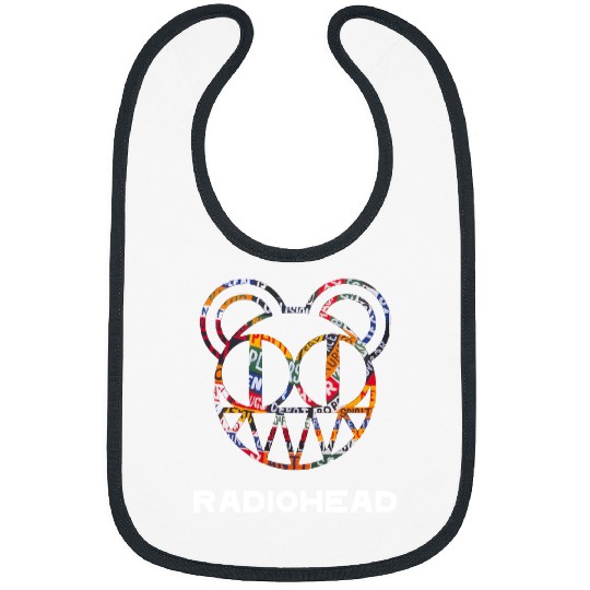 Radiohead Colorful Strip Bear Head White Bibs