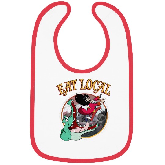Retro Disney Peter Pan Tick-Tock The Crocodile Captain Hook Eat Local Bibs