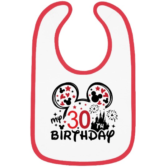 30th Birthday Bibs, Disney Squad, Minnie Mickey Birthday Squad Bibs