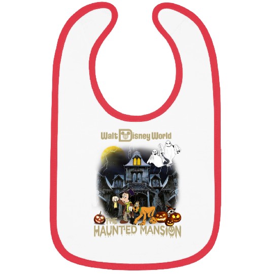 Vintage Haunted Mansion Bibs, Disney Halloween Bibs, Mickey Haunted Mansion Bibs