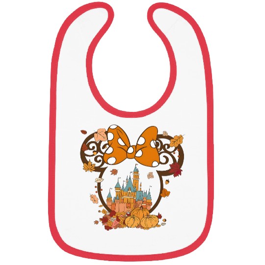 Fall Minnie Mickey Ear Bibs, Minnie Halloween, Disney Halloween Bibs