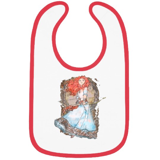 Brave Merida Watercolor - Disney Princess Bibs, Princess Bibs