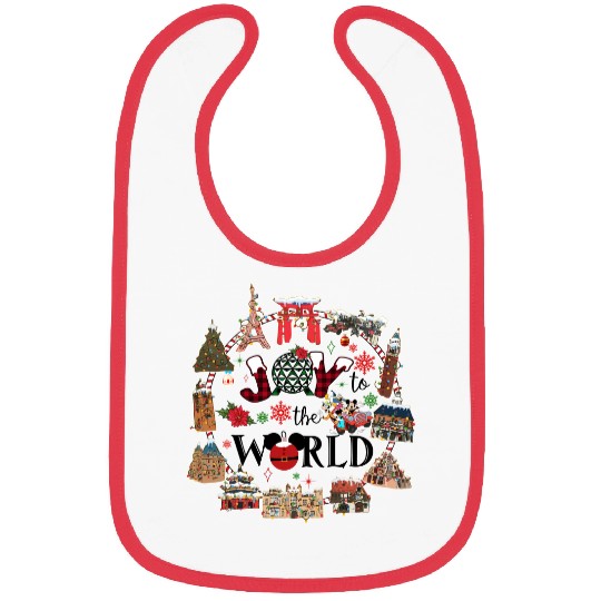 Epcot Christmas Bibs, Joy to the World Bibs, Disney Travel Bibs