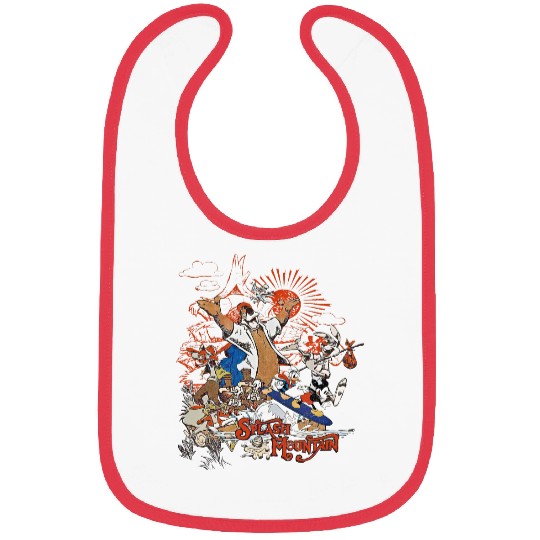Disney Mickey & Friend Brer Rabbit Bear Fox Splash Mountain Retro Bibs, Magic Kingdom Bibs