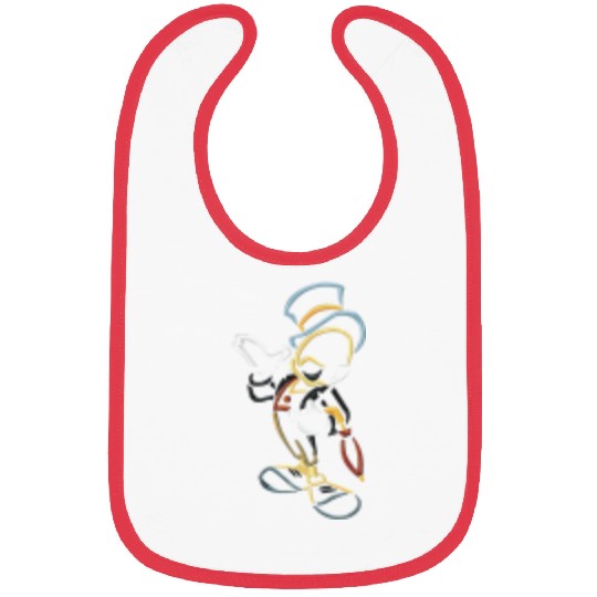 Jiminy Cricket Pinocchio Disney Embroidered Bibs