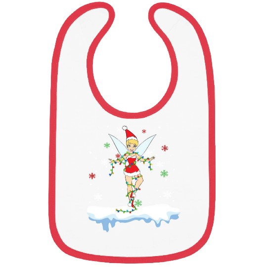 Disney Santa Tinker Bell Christmas Lights Bibs, Peter Pan Tinker Bell Snow Bibs