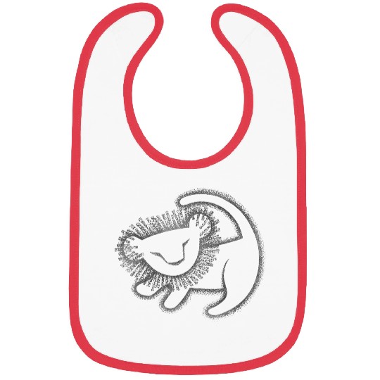 Disney The Lion King Simple Line Art Simba Cave Painting Bibs