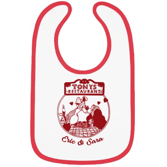 Personalized Lady and the Tramp Bibs, Disney Couple Bibs, Disney Valentine Bibs, Bibs
