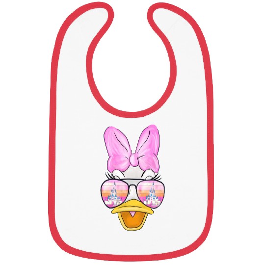 Daisy Duck Watercolor Castle Aviator Bibs| Disney Bibs