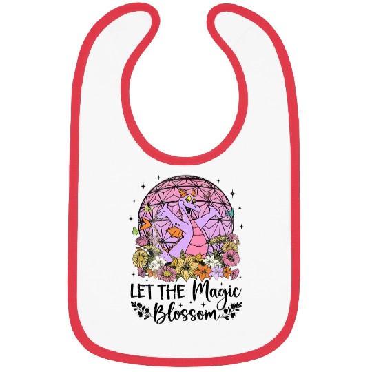 Disney Figment Dragon Bibs, Magic Blossom Bibs, Purple Dragon Bibs