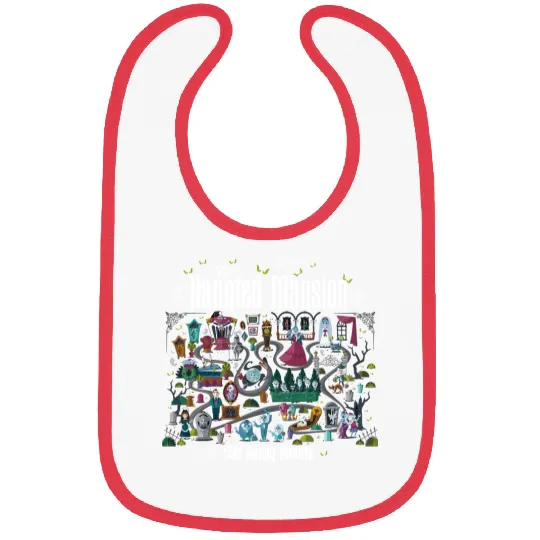 Retro The Haunted Mansion Map Bibs, Vintage Disney Halloween Bibs
