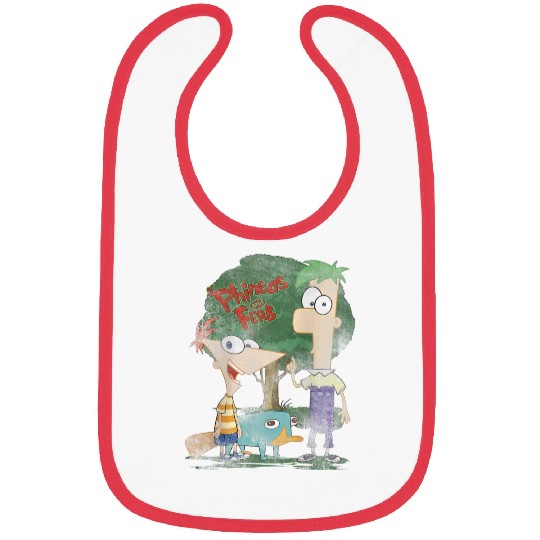 Disneys Phineas And Ferb Hanging Out With Perry Distressed Bibs
