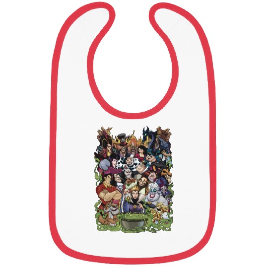 Disney Villains Group Collage Gaston Ursula Maleficent Bibs