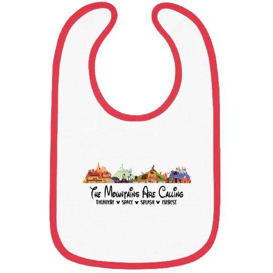 Disney The Mountains Are Calling Bibs, Disney Thunder Space Splash Everest Bibs