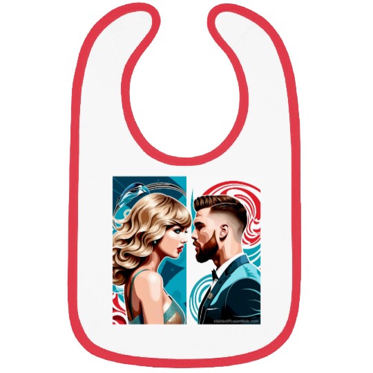 taylorr Swift and Travis Kelce art Bibs