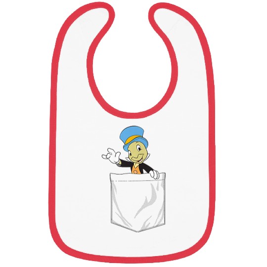 disneys Pinocchio Jiminy Cricket Faux Pocket Bibs