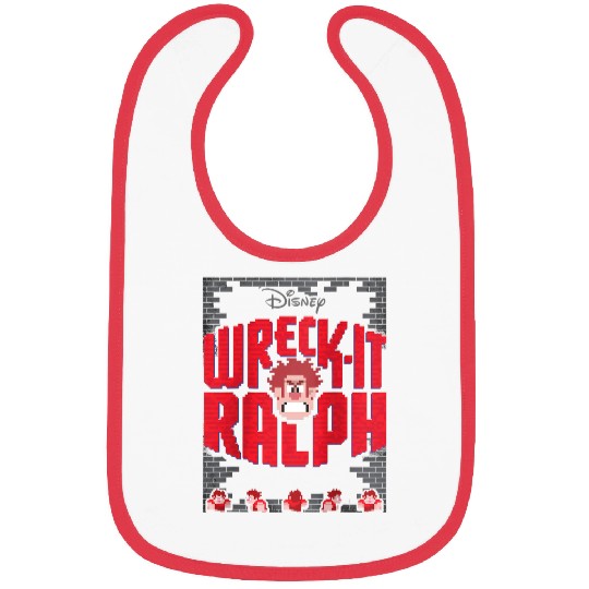 disneys Wreck it Ralph Wrecked Brick Wall Video Game Sprites Raglan Bibs