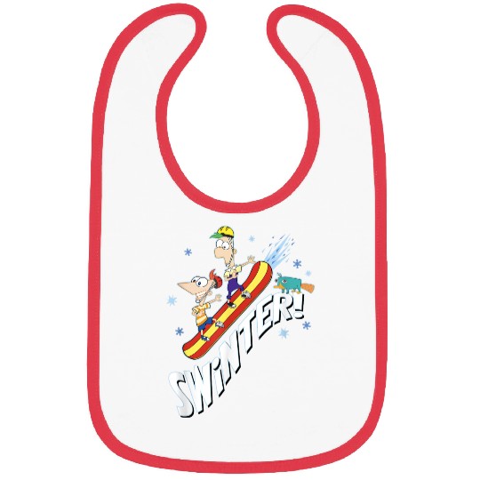 disneys Phineas And Ferb Swinter Snowboarding Shot Bibs