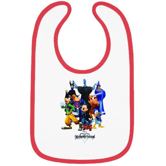 disneys Kingdom Hearts Magical Characters Mash Up Chest Logo Bibs