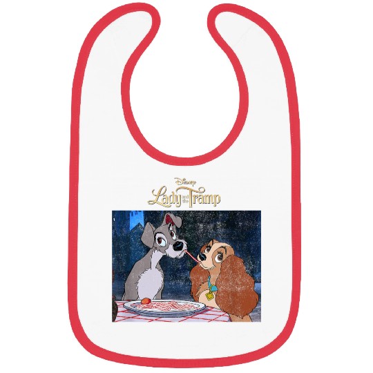 Disneyss Lady And The Tramp Classic Spaghetti Scene Poster Bibs