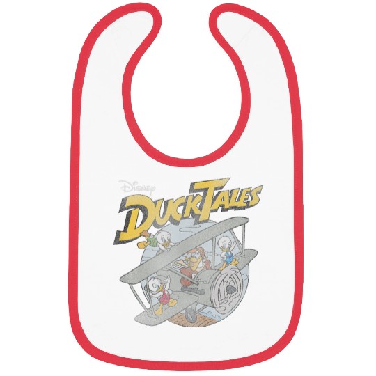 Disney DuckTales Ducks On Airplane Distressed Portrait Bibs