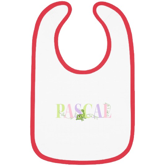 Disney Tangled Cute Pascal Big Chest Pastel Text Logo Bibs
