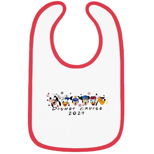 2024 Disney Cruise Bibs, Disney Pirate Bibs 2024, Mickey and Friends Cruise Bibs