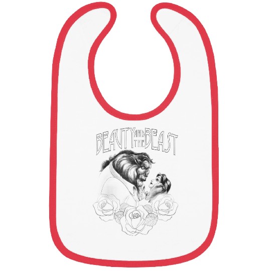 Disney Beauty And The Beast Belle And Beast Line Art Sketch Bibs