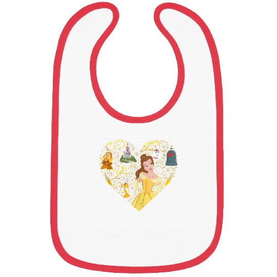 Disney Princess Belle Collage Heart Bibs