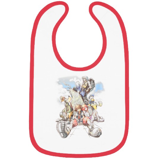 Disneyss Kingdom Hearts Group shots Deep Dive Sketch Bibs